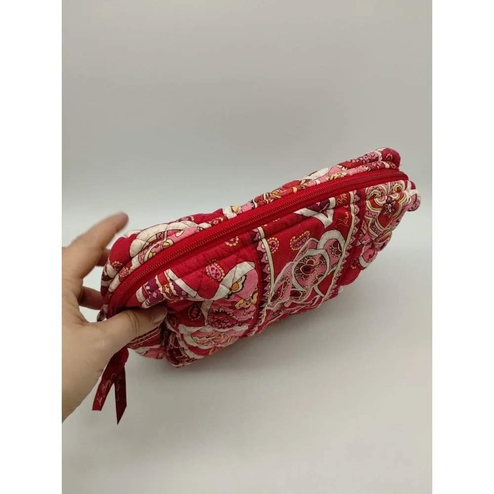 Vera Bradley Vinyl Lined 9x7 Cosmetic Bag Rosy Posies Makeup Travel